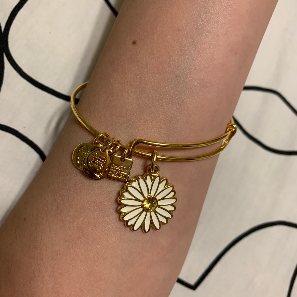 Alex and Ani Gold Daisy Bangle Bracelet